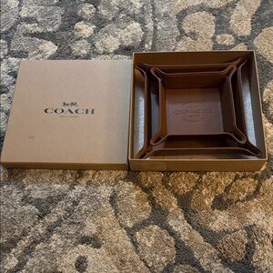 Coach Tan Leather Catchall Tray